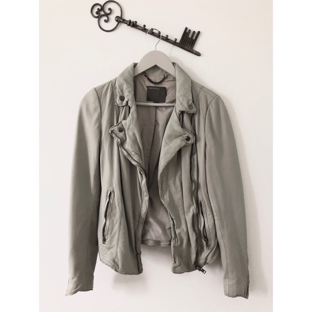 MUUBAA grey leather jacket